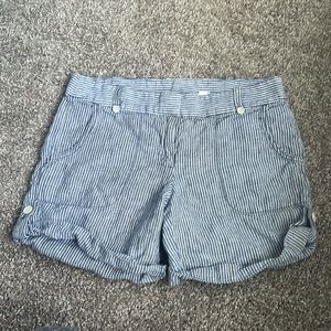 J. Crew Blue & White Stripe Linen Shorts-4